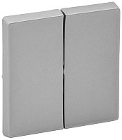 Лицевая панель Legrand Valena Life для 2-кл. выключателя алюминий картинка